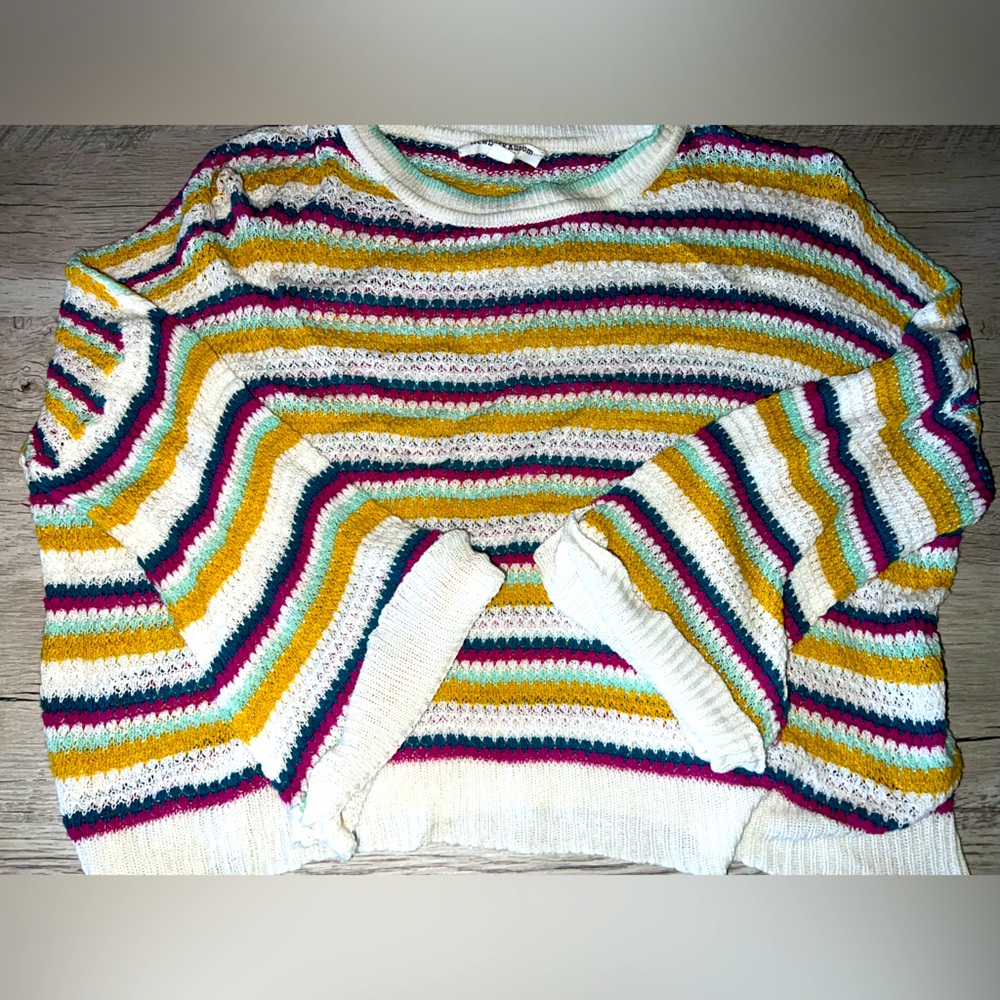 Multi-Striped Sweater Crop